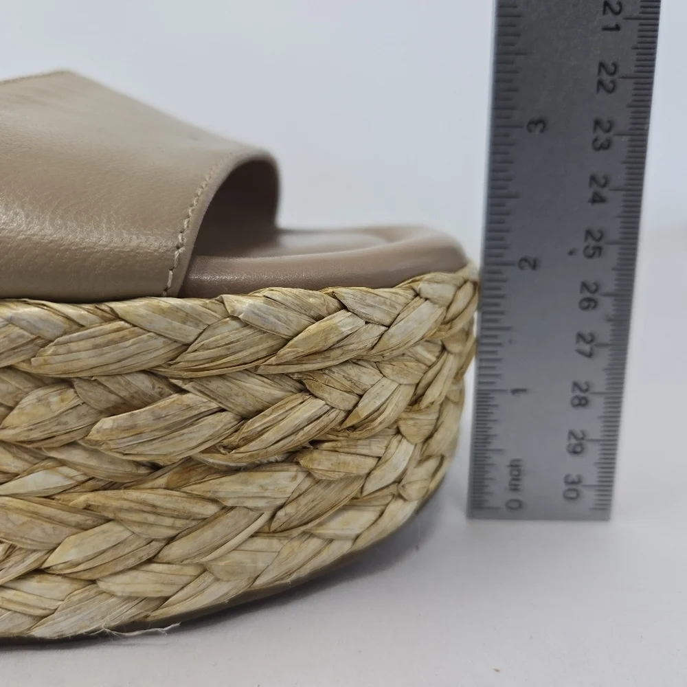 Marc Fisher Patryce Womens Platform Sandels Sz 11M Tan Leather Adj. Straps